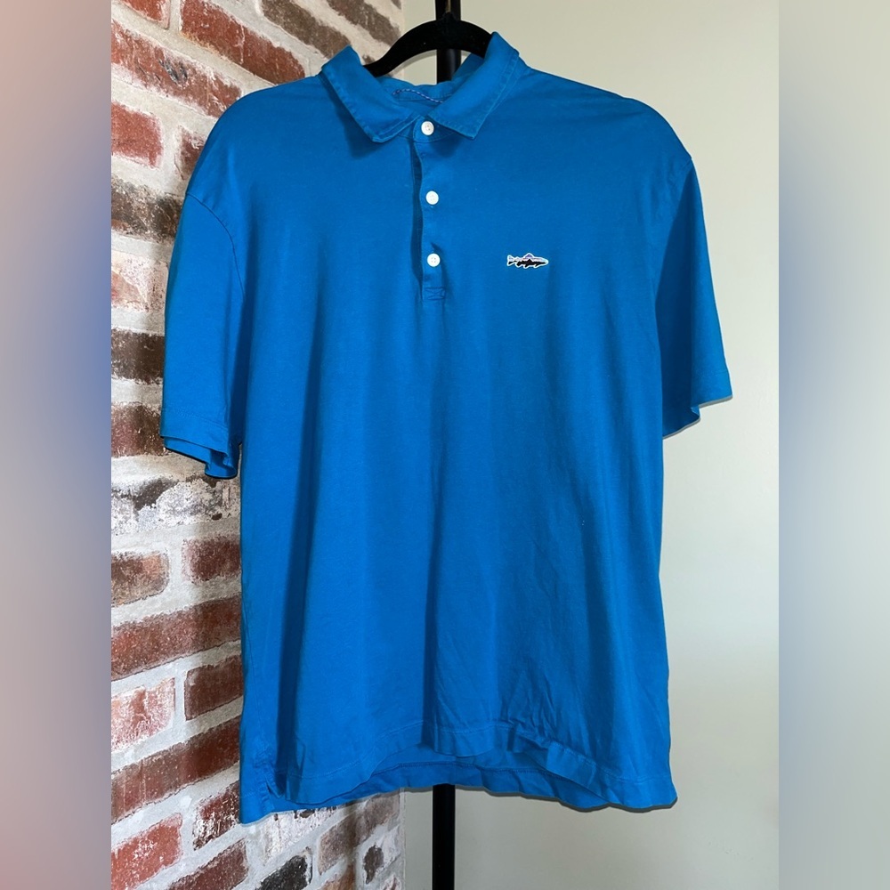 PATAGONIA Men's Trout Fitz Roy Polo Shirt | size medium
